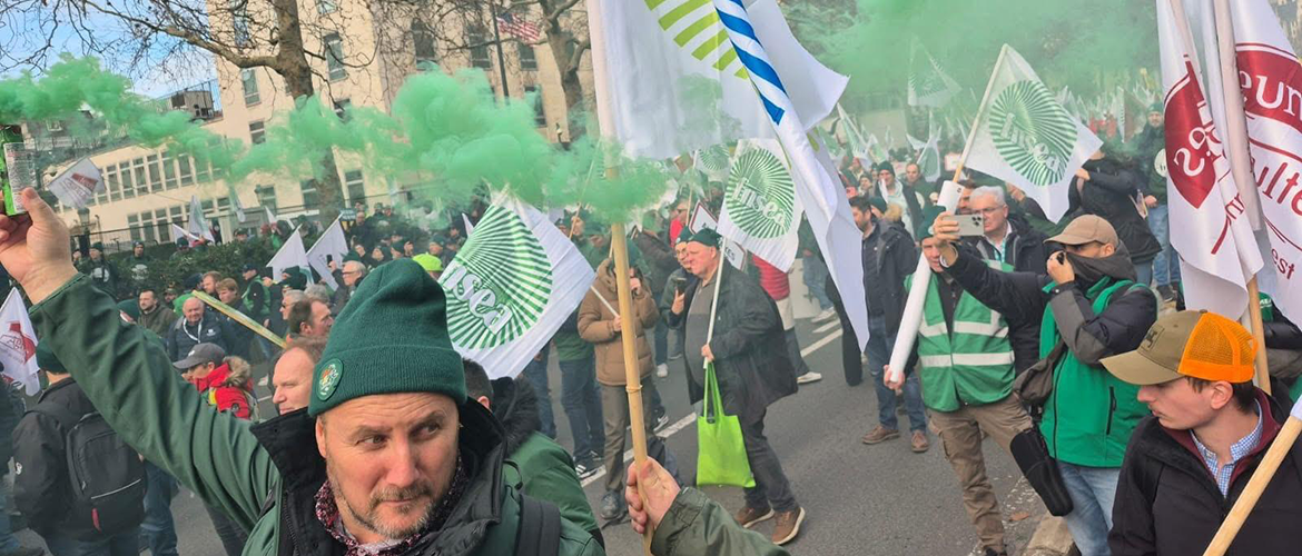 Les adhérents FDSEA et Jeunes Agriculteurs Vosges ont grossi les rangs des manifestants européens. © Photo FDSEA 88
