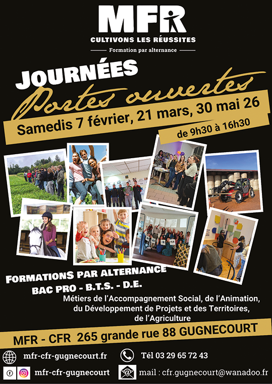 Affiche portes ouvertes MFR Gugnécourt