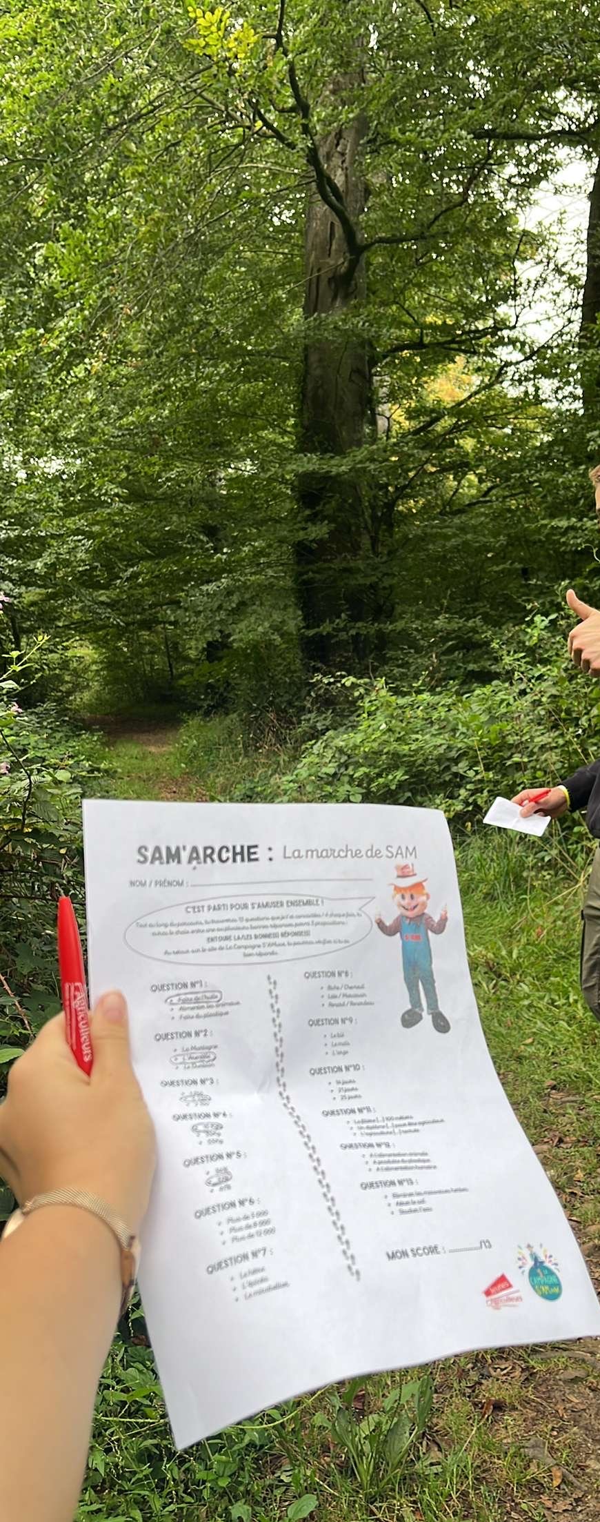SAM’arche, avec son questionnaire ludique à remplir tout au long du parcours ©JA88