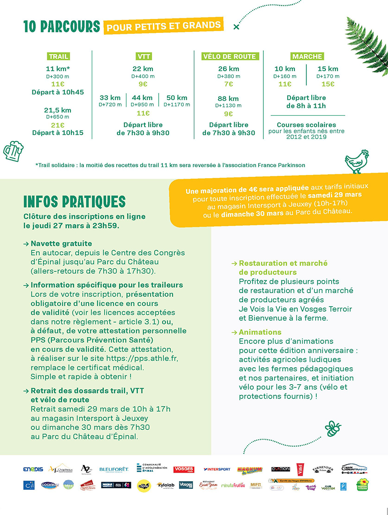 Informations pratiques sur le 20ème trail des terroirs vosgiens © CDA88 Informations pratiques sur le 20ème trail des terroirs vosgiens © CDA88