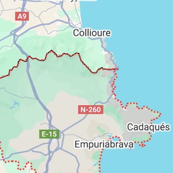 Carte frontière France-Espagne.