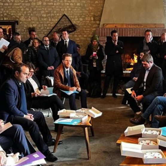 Visite du Premier ministre en Eure-et-Loir sur une exploitation agricole le 30 janvier 2026. © Photo X-JA