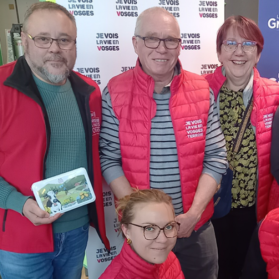 Quelques producteurs vosgiens étaient présents lors de la conférence de presse de la Région en amont du Salon. © Photo Camille COQUET
