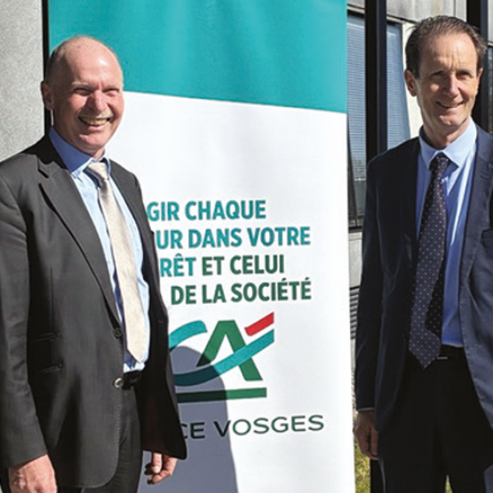  Christian Schott, nouveau président de la banque régionale et Thierry Cornille, directeur général, ont présenté le bilan 2025 du Crédit Agricole Alsace Vosges © Photo Crédit Agricole Alsace Vosges