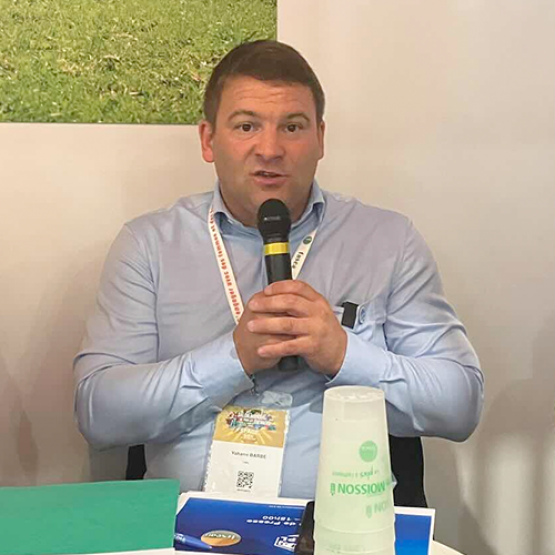 (De G. à D.) Ludovic Blin, VP FNPL, Yohann Barbe, président FNPL et Pascal Clément, président de section laitière FRSEA de l'ouest - Space 2026. © Actuagri-CS