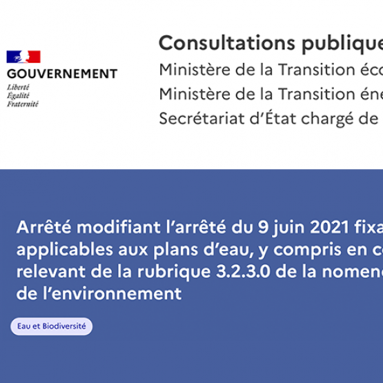 Consultation publique du 27/05/2024 au 19/06/2024 - eau et biodiversité