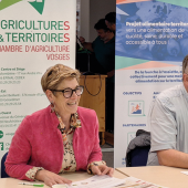 Sylvie D’Alguerre, 3e vice-présidente du PETR du Pays d’Epinal et Jérôme Mathieu, président de la Chambre d’agriculture des Vosges ont présenté les résultats de l’étude d’opportunité du projet de création de l’outil logistique. Photo Marion Falibois