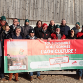 Les syndicats agricoles majoritaires JA-FDSEA font liste commune sous le slogan « Tous ensemble, nous sommes l’agriculture ! » © Photo Marion Falibois