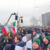 Les agriculteurs vosgiens faisaient partie des rangs des manifestants ce mardi 20 janvier à Strasbourg. © FDSEA 88