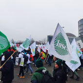 150 agriculteurs et 70 tracteurs du département des Vosges ont participé à cette action syndicale. © Photo FDSEA 88