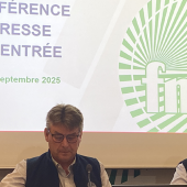 (de G. à D.) Hervé Lapie, secrétaire général et Arnaud Rousseau, président FNSEA. © Photo Actuagri