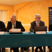 De g. à d. : Etienne Girard (vice-président), Grégory Maillard (vice-président), Pascal Moretti (président), Philippe Sibille (directeur), Julien Lehy (commissaire aux comptes) et Frédéric Bernhard (vice-président). © Photo Justine JORIS