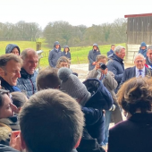 Le 3 février, Emmanuel Macron s'est rendu dans une exploitation agricole de Haute-Saône. © Photo DR