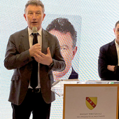C’est sous la houlette du président de la Région Grand Est, Franck Leroy, que les acteurs d’Agria ont lancé la nouvelle marque “Savourez la Lorraine“. © Photo DR