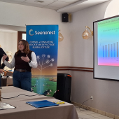 Léa Drouvroy, conseillère Bovins Croissance Seenorest a présenté les moyennes des résultats des adhérents. © Photo Marion FALIBOIS