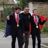 Justin Kress, Gilles Bento et Corentin Mathieu, champions du monde des Worldskills 2026. © Marion FALIBOIS