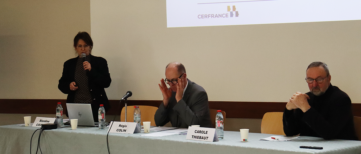 (de G. à D.) Blandine Coutelas, directrice de Cerfrance Vosges, Régis Colin, président de Cerfrance 88 et Philippe Soltys, maire d’Uxegney. © Photo Camille COQUET