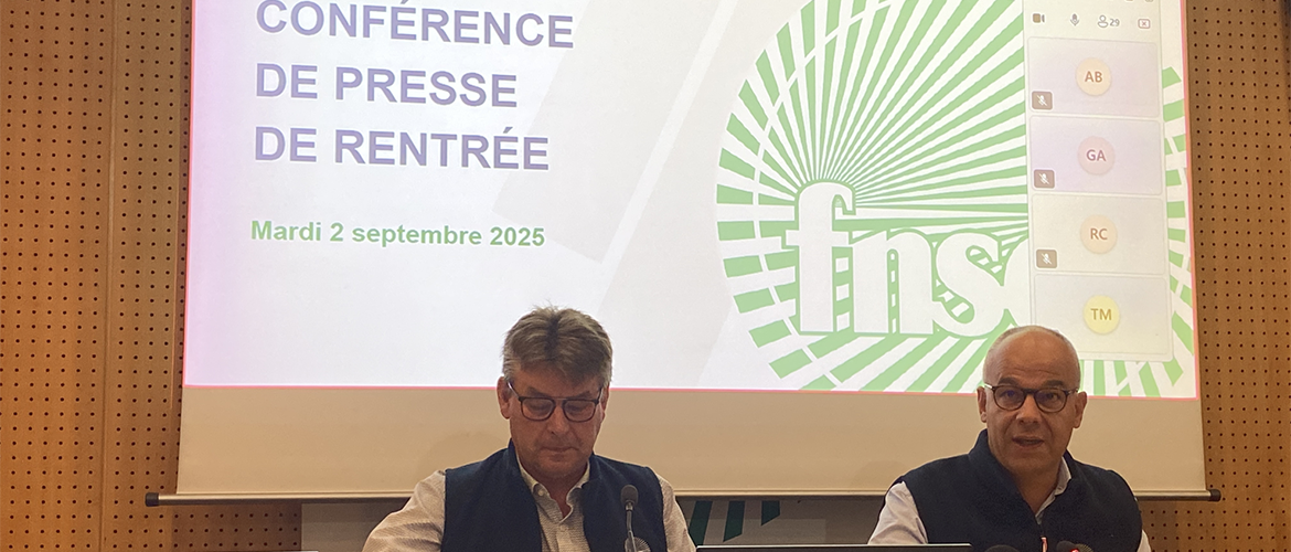 (de G. à D.) Hervé Lapie, secrétaire général et Arnaud Rousseau, président FNSEA. © Photo Actuagri