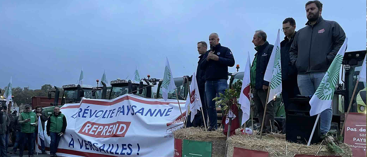 Manifestation à Versailles - Arnaud Rousseau, FNSEA. © Photo DR