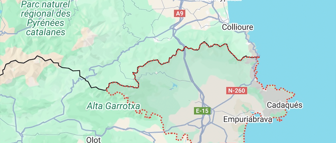 Carte frontière France-Espagne.