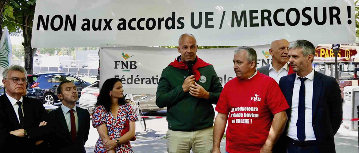 Manifestation du 7 juillet 2024 FNB Mercosur Arnaud Rousseau © Photo d’archives Actuagri
