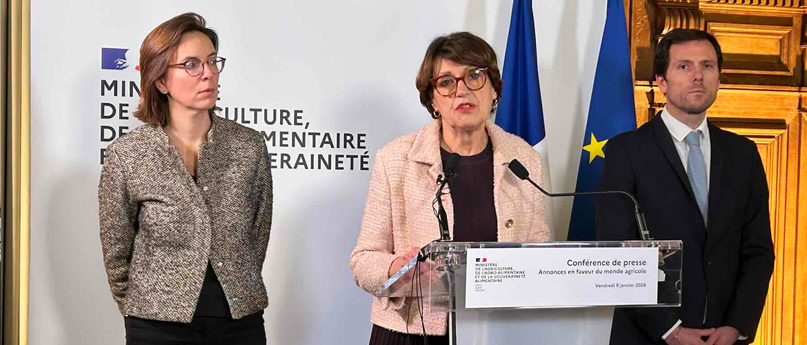Les annonces de la ministre de l'Agriculture le 9 janvier 2026. © Photo Actuagri