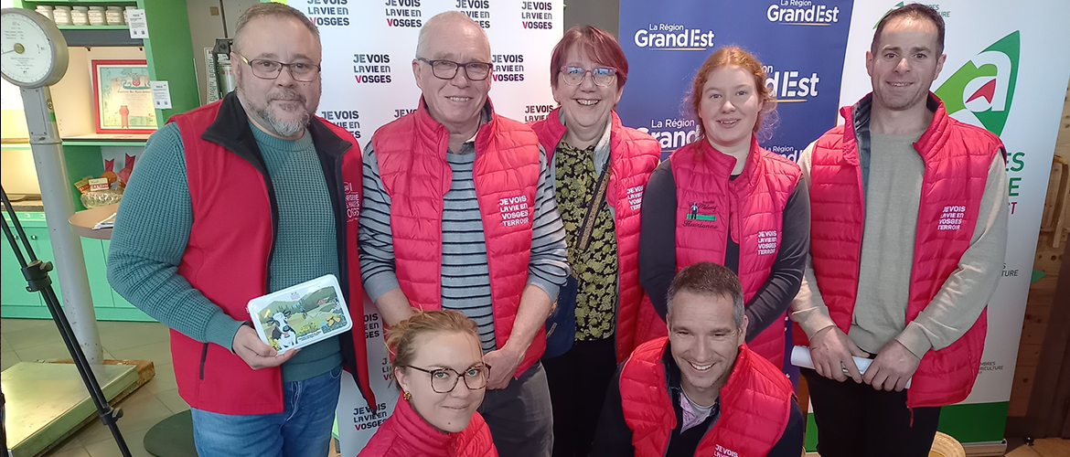 Quelques producteurs vosgiens étaient présents lors de la conférence de presse de la Région en amont du Salon. © Photo Camille COQUET