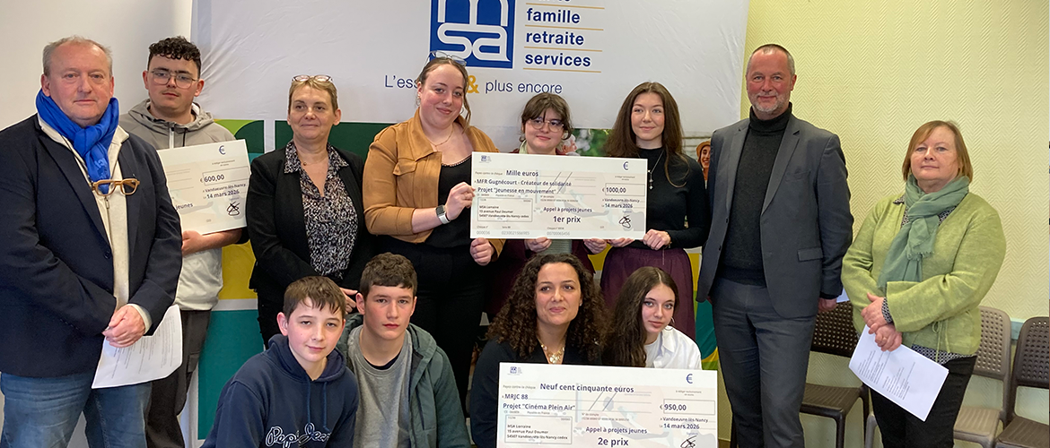 Des élèves de la MFR CFR Gugnécourt  ont été distingués par le premier prix avec leur projet Jeunesse en mouvement. © MSA Lorraine