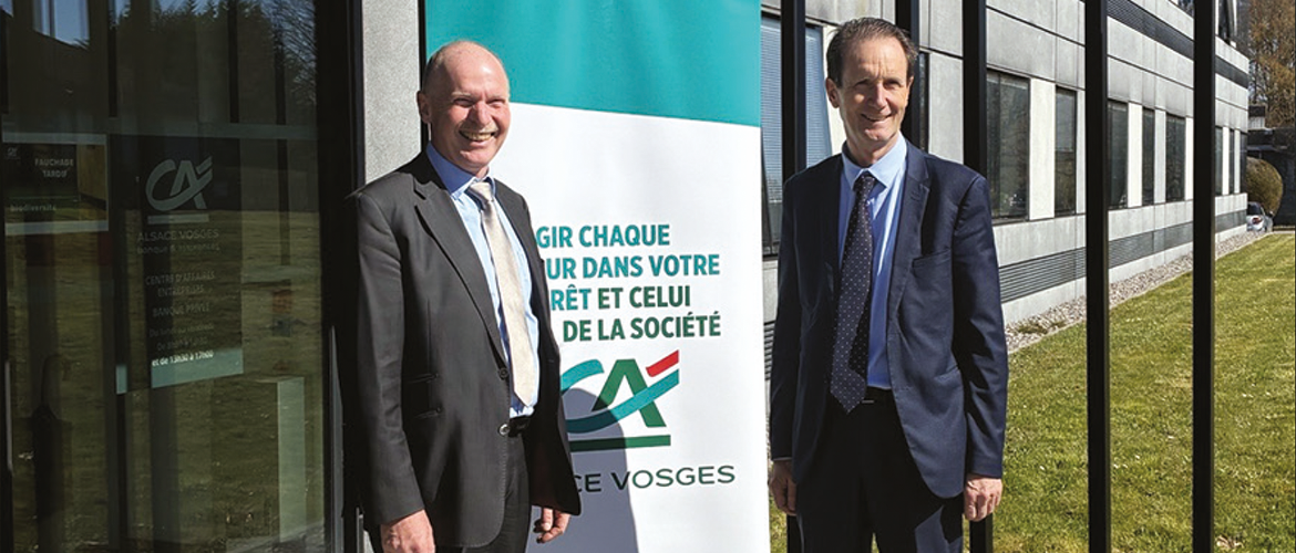  Christian Schott, nouveau président de la banque régionale et Thierry Cornille, directeur général, ont présenté le bilan 2025 du Crédit Agricole Alsace Vosges © Photo Crédit Agricole Alsace Vosges