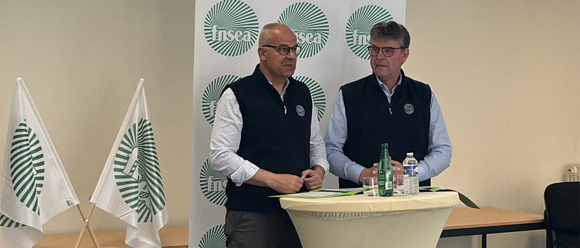 Arnaud Rousseau, président et Hervé Lapie, secrétaire général de la FNSEA. © Photo DR
